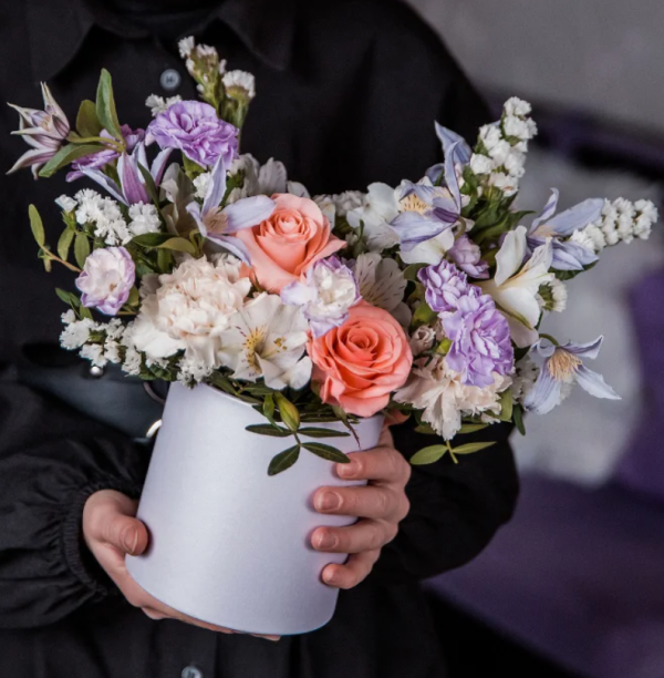 White Orchid & Gerbera Daisy Vase